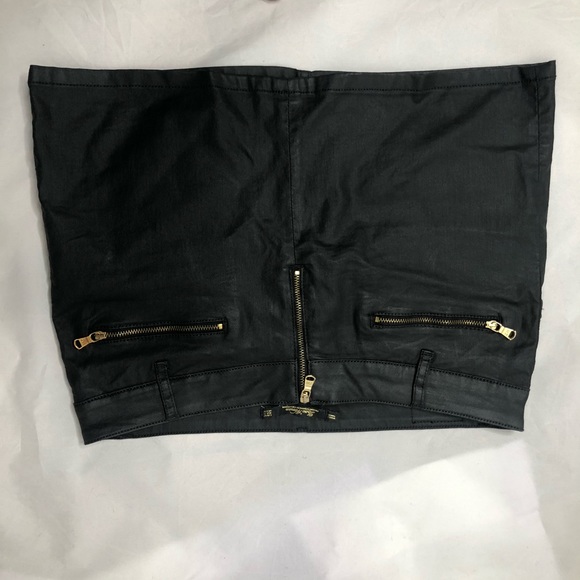 ZARA WOMAN black with gold accents mini skirt 10 - Picture 7 of 11